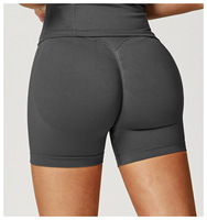 Shorts de sport pour femme, été, vente en gros, unis, sans couture, taille haute élastique, pour la gym, le cyclisme, la course, l'entraînement, effet push-up, compression, yoga