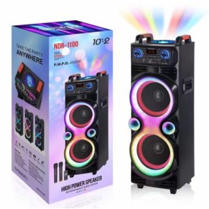 Altavoz Karaoke Portátil OEM <span class=keywords><strong>NDR</strong></span>-1100 de 10 Pulgadas de Alta Potencia para Exteriores con Bluetooth, <span class=keywords><strong>2</strong></span> Micrófonos, Luces LED, para Fiestas, DJ, HIFI, Inalámbrico - Product Image 6