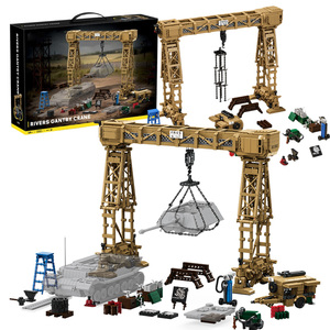 Miniatures de grues portiques allemandes de la Seconde Guerre mondiale, véhicules d'entretien de chars, accessoires d'atelier, 9 figurines, ensemble de blocs de construction pour adultes - Product Image 1