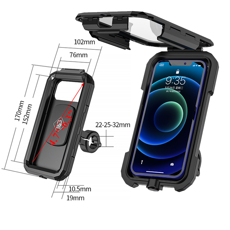Универсальный Велосипедный и мотоциклетный держатель для телефона 4,7-6,3 дюйма с водонепроницаемой функцией