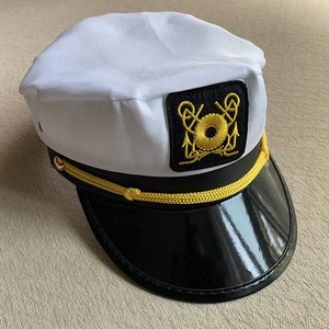 Hải quân trang phục <span class=keywords><strong>hat</strong></span> với Neo capito tùy chỉnh thêu Flat <span class=keywords><strong>Top</strong></span> Đảng Mũ Bán sỉ cho cosplay theo chủ đề sự kiện chương trình khuyến mãi Trắng - Product Image 2