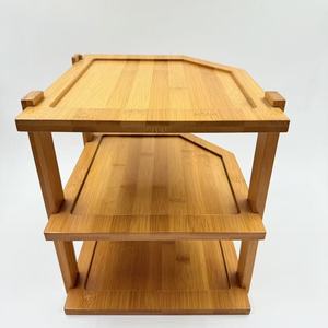 Bamboo <b>Kitchen</b> Storage <b>Rack</b> Multi Function Corner Shelf Spice <b>Rack</b> For Cabinet Use 8-11.9 In Depth - Product Image 2