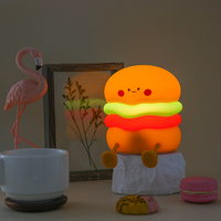 Burger bébé veilleuse Rechargeable Mini Silicone tactile enfant veilleuse Hamburger LED lampe de chevet pour la maison salon