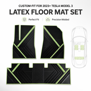 Tapis de sol de voiture 3D à bordure étendue pour Tesla Model 3, protection contre toutes les intempéries, 2017-2025, tapis de sol de voiture, lot de 3, avant et arrière, en caoutchouc - Product Image 2