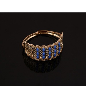 Ensembles de bijoux africains de mode pour femmes en résine bleu pendentif déclaration de luxe saoudien plaqué or 18 carats Dubai mariage ensemble de bijoux de mariée - Product Image 4
