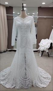 2022 personalizzare abito da sposa sirena mare manica lunga illusione Boho bohémien fuga abito da sposa sirena - Product Image 2