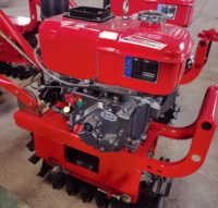 Mini cultivador agrícola con motor diésel de 9HP, modelo Small180E, con orugas de cadena única y rieles, tractor de arrastre para labranza de tierras.