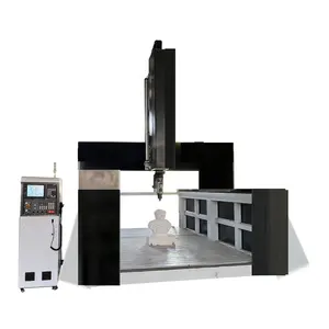 เครื่องโฟมโฟม5แกนพร้อมแกนหมุน ATC 360องศา CNC แบบหัวแกว่ง3D แกะสลักงานแกะสลักหินโฟม EPS