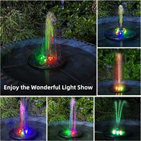 Fontaine de bain d'oiseau flottante à énergie solaire OEM couleur lumières LED fontaine piscine jardin caractéristique eau pompe de fontaine solaire extérieure