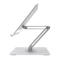 Support de tablette MK871 360° réglable et durable, support d'ordinateur pliable en métal, base rotative
