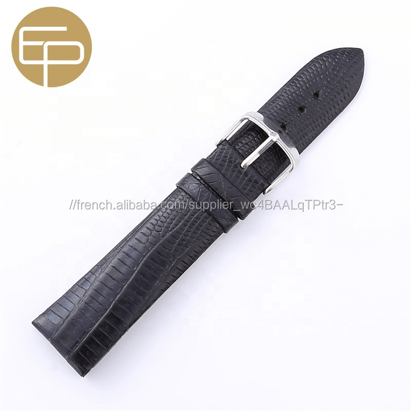 noir de taille différente 14 16 18 20 22 24mm fantaisie rembourrage sans couture véritable montre en cuir de veau bande