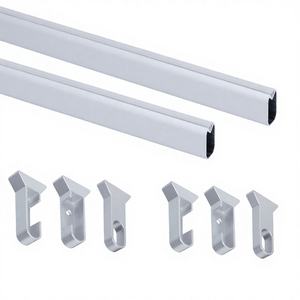 Emuca España Juego de 2 Varillas de 1,15 M de Aluminio Anodizado Mate y Plástico Seda con Soportes Organizadores de Ropa - Product Image 1