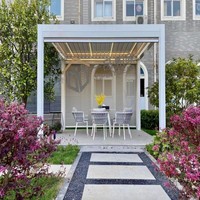Pergola blanche simple Pergola moderne rétractable Pergola 3*4