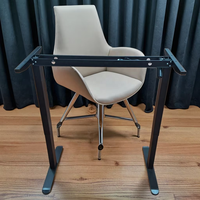 Cadre de bureau assis-debout électrique en métal à moteur unique, avec double support de jambe, réglable en hauteur et en largeur, design moderne pour bureau à domicile