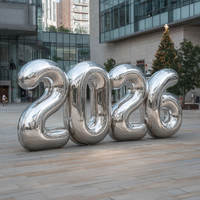 Alfabeto publicitario personalizado, letrero con logotipo, decoración de cartelera, globo brillante, letras de espejo inflable gigante para escenario de fiesta y evento