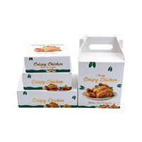 Boîte à poulet frit haut de gamme avec logo personnalisé, écologique, recyclable, en carton blanc de qualité alimentaire, à emporter