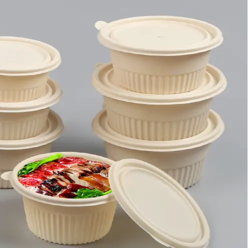 Biodegradável descartável maizena lancheira restaurante talheres jantar conjunto plástico embalagens amido milho comida recipiente