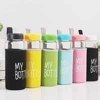 Mode Transparent Tasse En Plastique Jus De Fruits Tasse En Verre 500ML Fantaisie Bouteille D'eau Bouteilles De Sports De Plein Air Avec Logo Personnalisé et Matériel