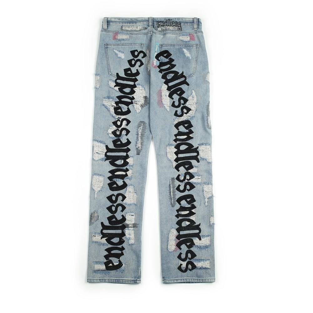 Liluo Endless Men Women Jeans High Quality Hip Hop Denim Pants Embroideredy Broken Do Old Hole Streetwear Jeans 