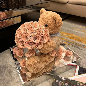 Urso de pelucia osos de peluche osos de peluches gigantes ours en peluche grand ours en peluche rose préservée - Product Image 3