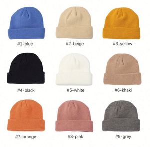 Solid Color Cuff Knitted Custom Embroidery Logo <b>Wool</b> Fisherman <b>Beanies</b> for Men Short Knit Cap Cuffed Trawler Hats Gifts - Product Image 2