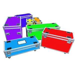 Customized Colorful Portable stackable Mobile storage kit Transportation Flight Road Case with wheels