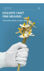 Guantes Blancos de Algodón Puro Ceremoniales, Suaves, Duraderos y Económicos, con Puño Elástico, de Alta Calidad, Personalizables para Etiqueta Laboral - Product Image 5