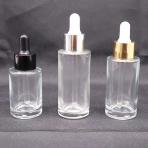 2026 Hot Sale 30ml <b>50ml</b> 60ml 80ml 100ml clear Color Round Cylinder Flat Shoulder Glass Dropper <b>Bottle</b> for Serum Essential Oil - Product Image 6