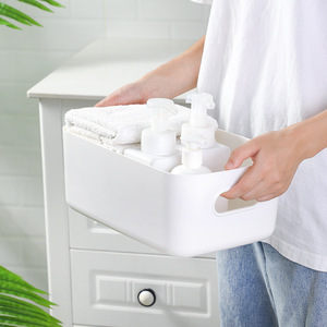 Plastic Storage Bin Rectangle Solid Color No Lid For <b>Desk</b> Cosmetic <b>Toy</b> Organizer - Product Image 3