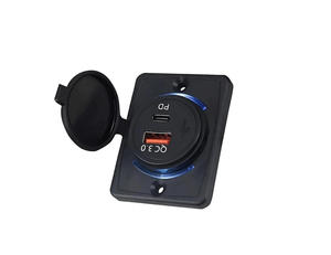 อะแดปเตอร์ชาร์จเร็ว 12V กันน้ำ 100W PD USB-C แรงดันไฟฟ้า 12-24V พร้อมฝาครอบสปริง สำหรับรถบ้าน รถบัส รถแคมป์ปิ้ง รถยนต์ รถ UTV รถ ATV รถคาราวาน - Product Image 1