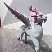 Sculptures d'animaux horticoles en pierre artificielle personnalisées, modèle de dragon imprimé en 3D pour une utilisation en intérieur/extérieur, respectueux de l'environnement