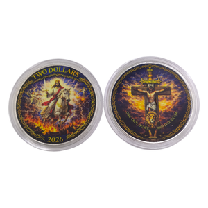 Nuevos Productos 2026 Moneda Conmemorativa Plana 2D de Jesús, Artesanía en Metal Plateado, <span class=keywords><strong>1</strong></span> <span class=keywords><strong>Onza</strong></span> de Plata Troy, Decoración para el Hogar, Regalo Coleccionable - Product Image 4