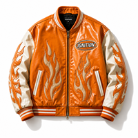 Blouson Bomber en Cuir Personnalisé pour Homme, Veste en Similicuir avec Broderie Appliquée, Fermeture Éclair, Marque Privée pour Streetwear, Logo Graphique OEM