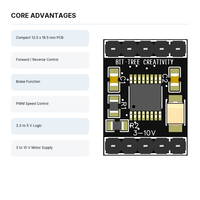 Module de commande de moteur DC double miniature avec contrôle de vitesse PWM, marche avant/arrière et freinage pour voiture robot Arduino