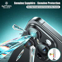 Protection d'objectif d'appareil photo pour téléphone portable en saphir HD 2.5D anti-choc, anti-rayures et anti-traces de doigts pour IP 15 Pro/16 Pro/17 Pro