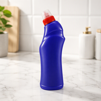 Bouteille vide en plastique de 500 ml pour nettoyant WC, avec bec verseur coudé et corps incurvé, pour détergent de toilette, logo personnalisé