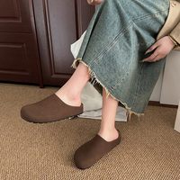 Sandales plates Baotou demi-ouvertes pour femmes, style coréen, imprimé léopard, décontractées, grandes tailles 35-43, durables et résistantes à l'usure