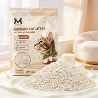 Litière pour chat au parfum de lait doux, à base de manioc, purement végétale, absorption rapide, agglomération forte, faible dispersion, jetable aux toilettes, OEM, argile de tapioca