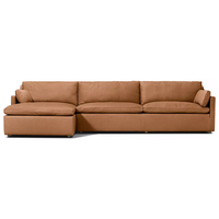 Ensemble de canapés de luxe pour salon, canapé sectionnel moderne d'intérieur avec structure en bois massif et coussins en cuir durable pour hôtel, villa, maison