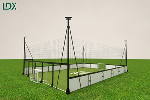 <span class=keywords><strong>Cage</strong></span> <span class=keywords><strong>de</strong></span> football 5 contre 5 portable sur mesure pour l'extérieur <span class=keywords><strong>avec</strong></span> gazon artificiel, éclairage LED, verre trempé, panneaux composites et <span class=keywords><strong>filet</strong></span> flexible - Product Image 3