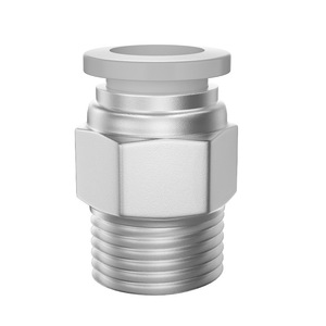 Pneumatic <b>Quick</b> <b>Connector</b> 6 Mm 1/4 In External Thread Aluminum Air Hose Fitting Straight Plug Type - Product Image 1