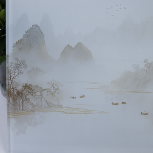 แก้วพิมพ์ลายซิลค์สกรีนลายเส้นขอบฟ้าในเมือง แก้วเซรามิกฟริตลายภาพนามธรรมของทิวทัศน์เมือง สำหรับการตกแต่งเชิงพาณิชย์และที่อยู่อาศัยสมัยใหม่ - Product Image 4