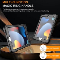 Étui de protection en silicone robuste antichoc pour iPad 7e, 8e, 9e et 10e génération, avec support, sangle et porte-stylet