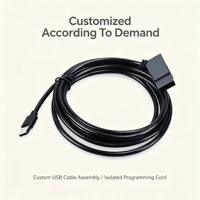 Cable de programación USB A macho a conector terminal personalizado, ensamblaje de cableado de PVC para descarga de datos de controladores industriales