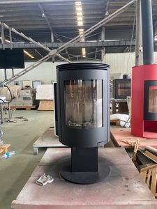 Chimenea Suspendida Cilíndrica Negra de Diseño Contemporáneo de Alta Gama JK, Personalizable, para Uso en Interiores en Villas y Hoteles - Product Image 5
