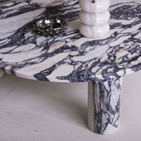 Table basse en marbre naturel blanc Calacatta Viola de luxe Newstar pour le salon, design de meubles