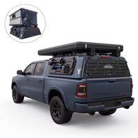 Auvent de camping électrique escamotable pour pick-up, capot de benne relevable en aluminium avec panneaux d'accès latéraux
