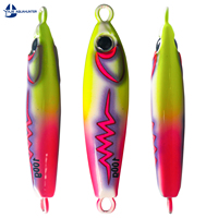 Leurre de pêche en métal au plomb, jig à lancer lent, phosphorescent avec revêtement UV, motif fluorescent, yeux de poisson 3D, pour la pêche en mer en haute mer
