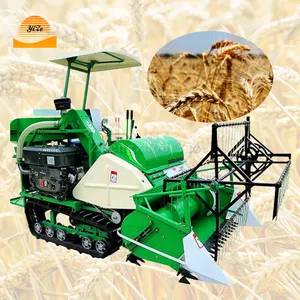 Tarım makineleri Moissonneuse Batteuse De Riz küçük kombine kesici Reaper Thresher hasat makinesi pirinç tahıl buğday için