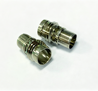 Pièces usinées CNC sur mesure OEM de précision, connecteur électrique tourné en laiton plaqué or, broche de contact, service de tournage CNC